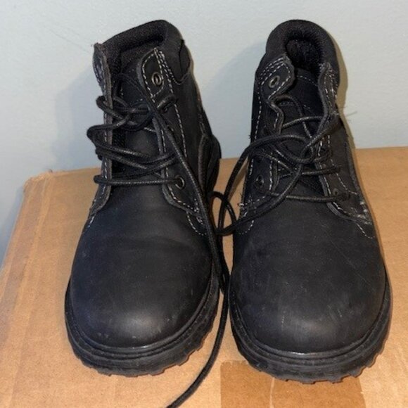 Boys Sonoma Black Work Boots Size 2 - Picture 1 of 6